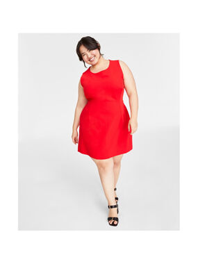 ON 34TH Plus Size 20W Red Double-Weave Sheath Sleeveless Mini Dress NWT